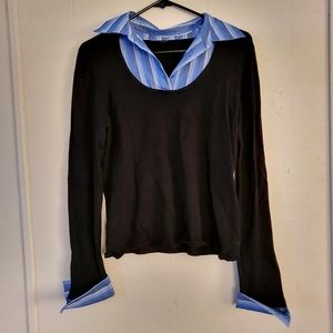 Collared crewneck sweater